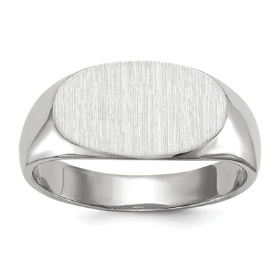 14K white gold signet ring