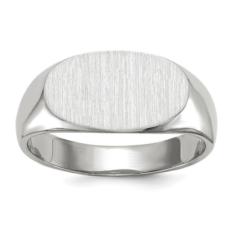 14K white gold signet ring