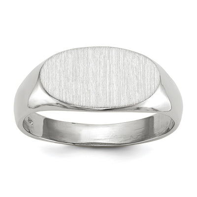 14K white gold signet ring
