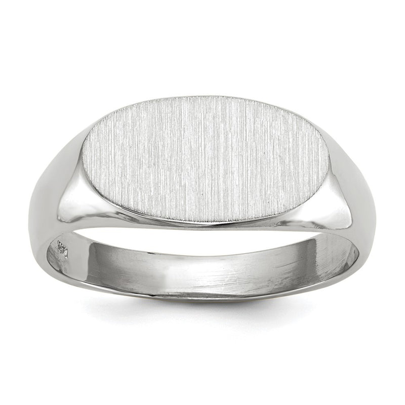 14K white gold signet ring