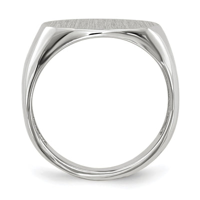 14K White Gold 15.0x9.5mm Open Back Signet Ring