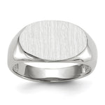 14K White Gold 15.0x9.5mm Open Back Signet Ring view