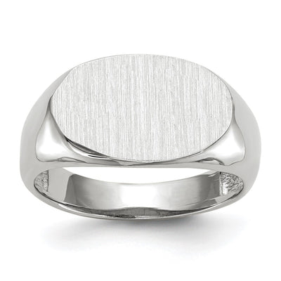 14K white gold signet ring