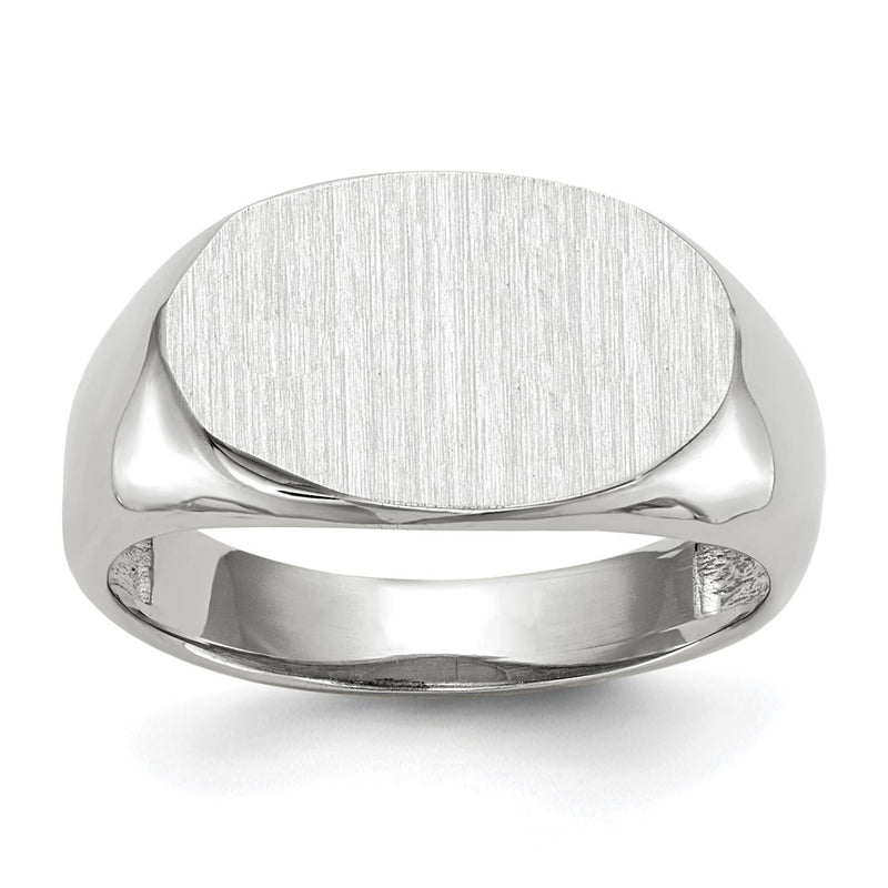 14K white gold signet ring