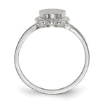 14K White Gold 6.5x7.0mm Open Back Signet Ring view