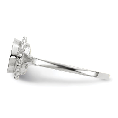 14K White Gold 6.5x7.0mm Open Back Signet Ring