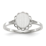14K White Gold 6.5x7.0mm Open Back Signet Ring view