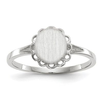 14K white gold signet ring