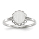 14K White Gold 6.5x7.0mm Open Back Signet Ring