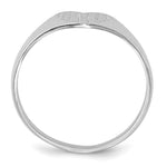 14K White Gold 7.0x9.5mm Closed Back Heart Signet Ring view