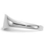 14K White Gold 7.0x9.5mm Closed Back Heart Signet Ring view