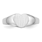 14K White Gold 7.0x9.5mm Closed Back Heart Signet Ring view