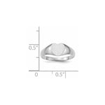 14K White Gold 7.0x9.5mm Closed Back Heart Signet Ring view