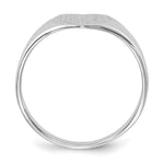 14K White Gold 8.5x9.0mm Closed Back Heart Signet Ring view