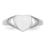 14K White Gold 8.5x9.0mm Closed Back Heart Signet Ring view