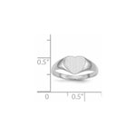 14K White Gold 8.5x9.0mm Closed Back Heart Signet Ring view