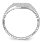 14K White Gold 8.0x7.5mm Closed Back Heart Signet Ring view
