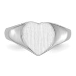 14K White Gold 8.0x7.5mm Closed Back Heart Signet Ring view