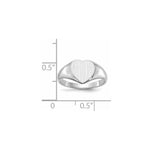 14K White Gold 8.0x7.5mm Closed Back Heart Signet Ring view