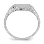 14K White Gold 8.0x9.0mm Open Back Heart Signet Ring view