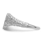 14K White Gold 8.0x9.0mm Open Back Heart Signet Ring view