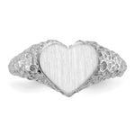 14K White Gold 8.0x9.0mm Open Back Heart Signet Ring view