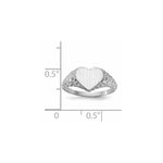 14K White Gold 8.0x9.0mm Open Back Heart Signet Ring view