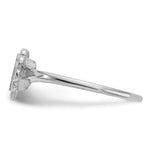 14K White Gold 6.0x6.5mm Open Back Heart Signet Ring view