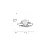 14K White Gold 6.0x6.5mm Open Back Heart Signet Ring view
