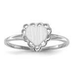 14K White Gold 6.0x6.5mm Open Back Heart Signet Ring view