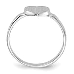 14K White Gold 7.0x7.5mm Open Back Heart Signet Ring view