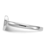 14K White Gold 7.0x7.5mm Open Back Heart Signet Ring view