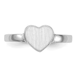 14K White Gold 7.0x7.5mm Open Back Heart Signet Ring view