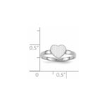 14K White Gold 7.0x7.5mm Open Back Heart Signet Ring view