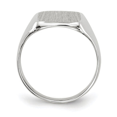 14K White Gold 10.5x11.0mm Closed Back Signet Ring