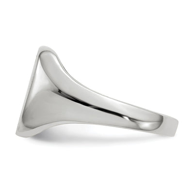 14K White Gold 10.5x11.0mm Closed Back Signet Ring