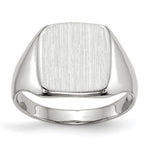 14K White Gold 10.5x11.0mm Closed Back Signet Ring view