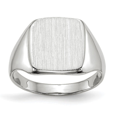 14K white gold signet ring