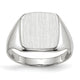 14K White Gold 10.5x11.0mm Closed Back Signet Ring