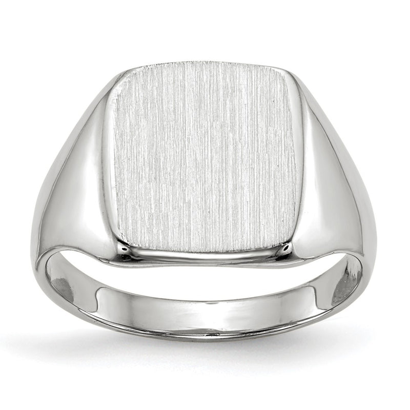 14K white gold signet ring
