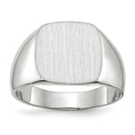 14K White Gold 12.5x12.5mm Closed Back Signet Ring view