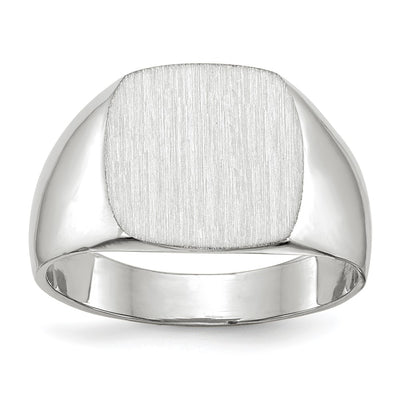 14K white gold signet ring
