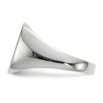 14K White Gold 13.5x14.5mm Closed Back Men's Signet Ring