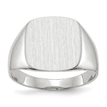 14K White Gold 13.5x14.5mm Closed Back Men's Signet Ring view