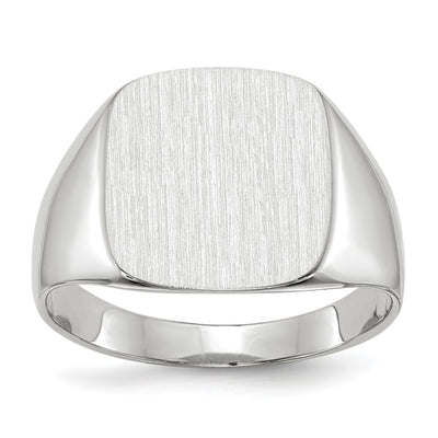 14K white gold signet ring