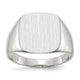 14K White Gold 13.5x14.5mm Closed Back Men's Signet Ring