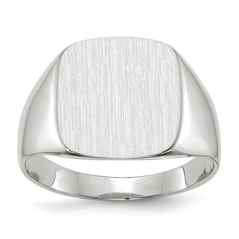 14K white gold signet ring