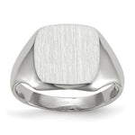 14K White Gold 10.5x11.0mm Open Back Signet Ring view