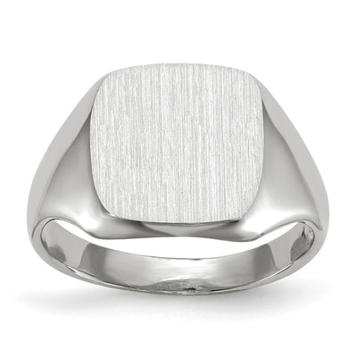 14K white gold signet ring