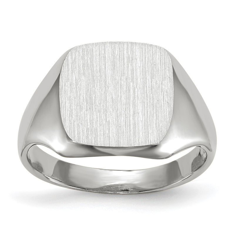 14K white gold signet ring